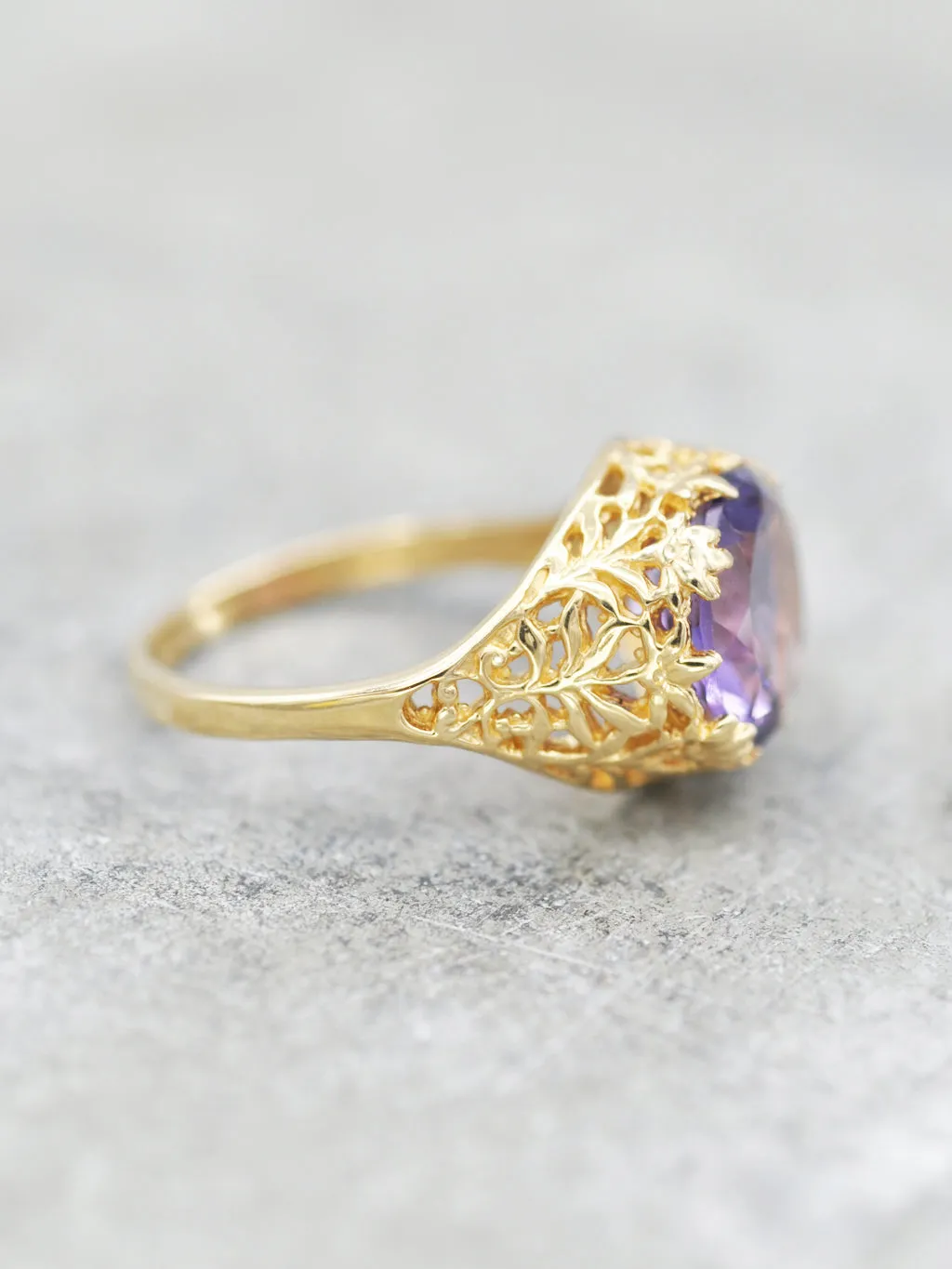 14K Persephone Amethyst Ring