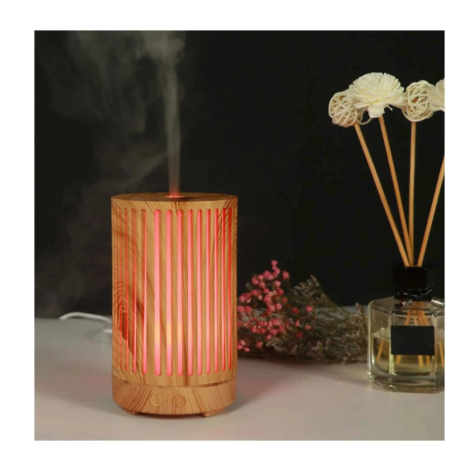 200ml Ultrasonic Aroma Diffuser - Remote, LED Lights, Quiet