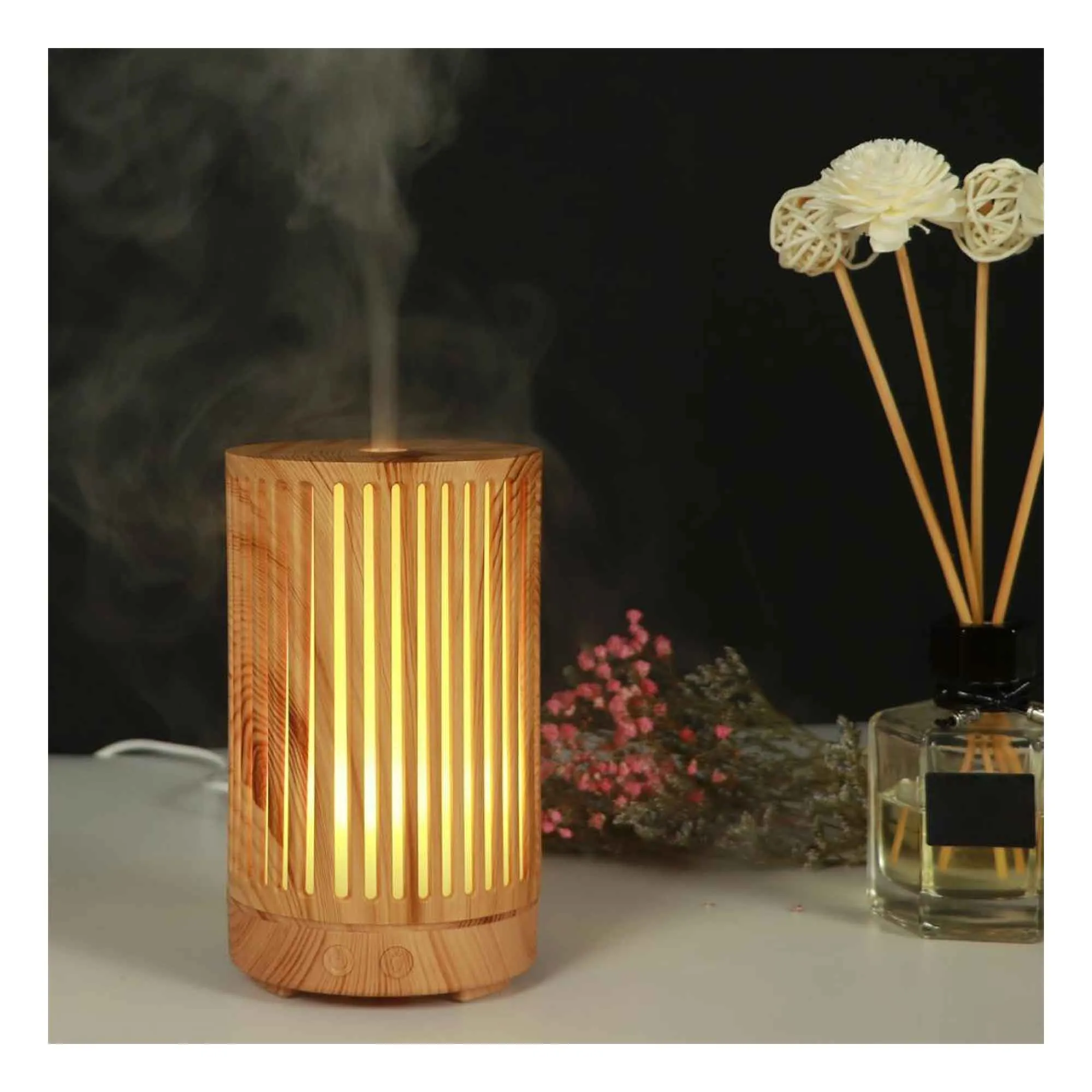 200ml Ultrasonic Aroma Diffuser - Remote, LED Lights, Quiet