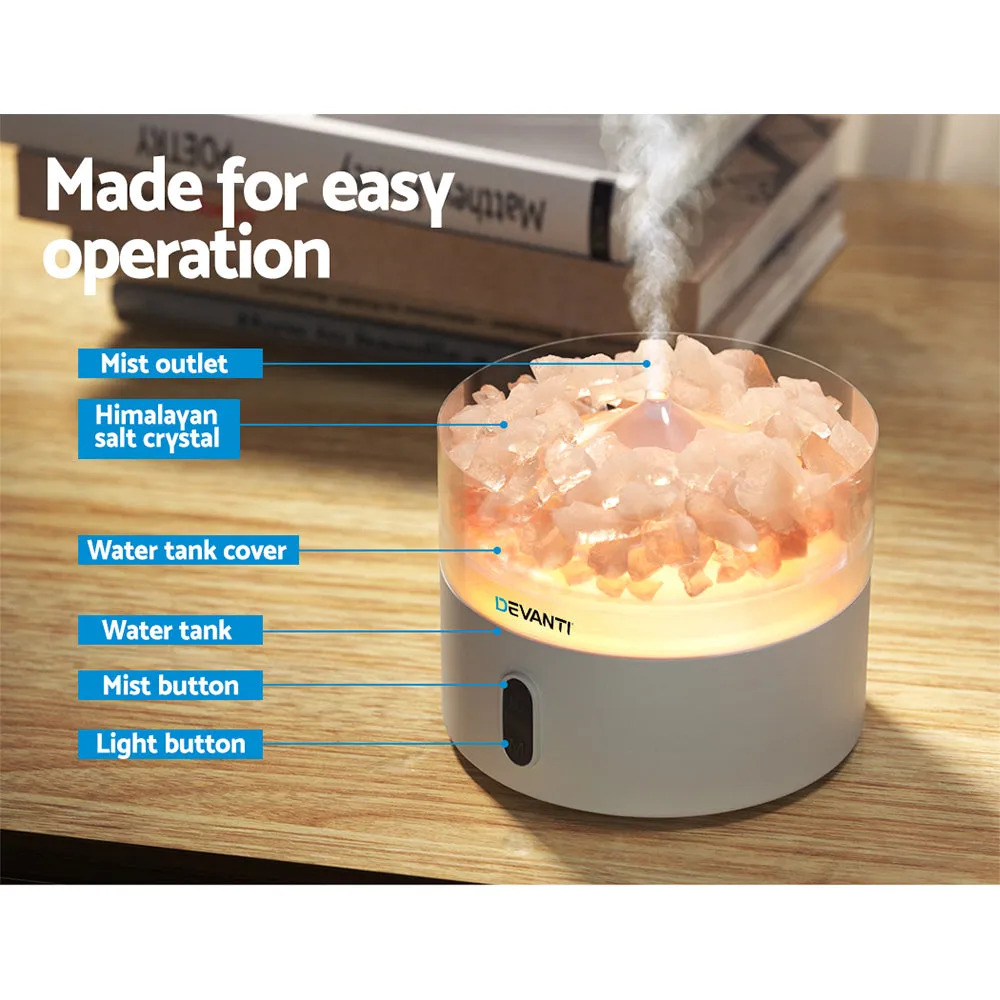 220ml LED Aroma Diffuser Humidifier with Himalayan Salt - Devanti