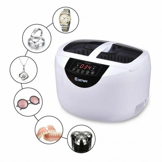 2.5L  Digital Heated Ultrasonic Jewelry Eyeglasses Goggles Rings Cleaner