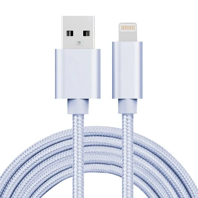 2m Durable 3A Braided 8 Pin to USB Charge & Data Sync Cable