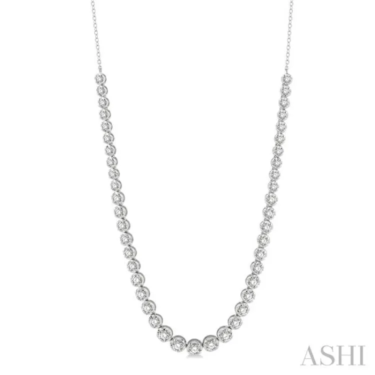 3 ctw Round Cut Diamond Illusion Necklace in 10K White Gold