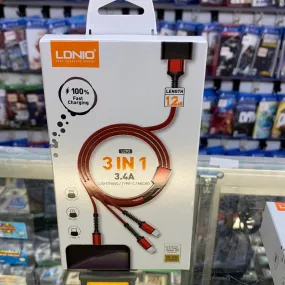 3 in 1 fast charger data cable