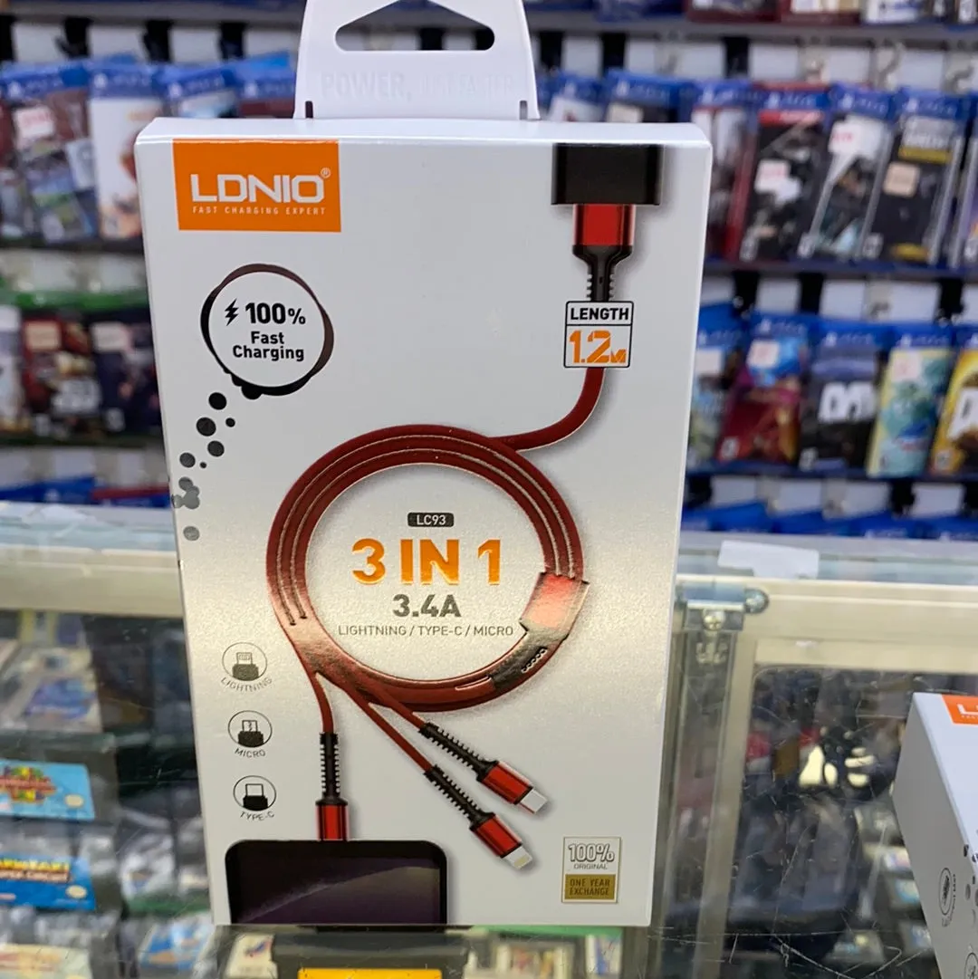 3 in 1 fast charger data cable