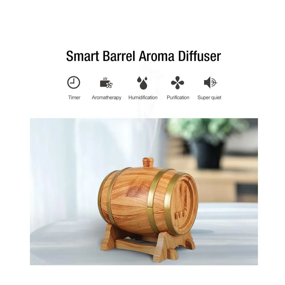 350ml Ultrasonic Aroma Diffuser, LED Humidifier, Wood Design