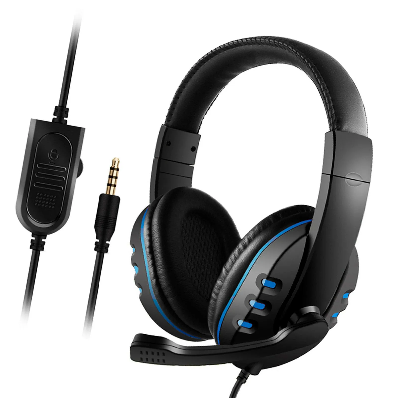 3.5mm Wired Gaming Headphones Over Ear Game Headset Noise Canceling Earphone with Microphone Volume Control for PC Laptop Smart Phone