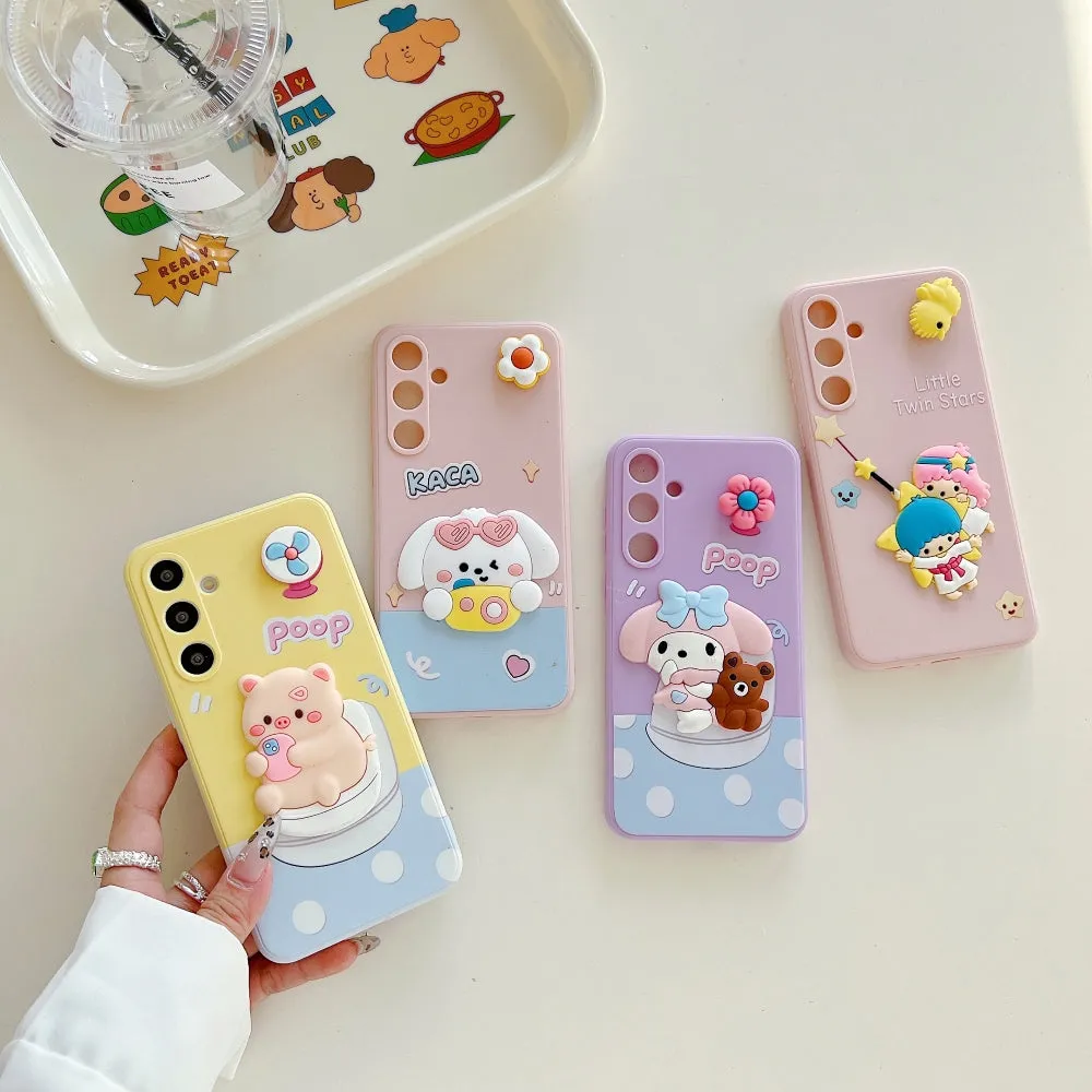 3D Spin Flower Silicone Soft Phone Case - iPhone 14