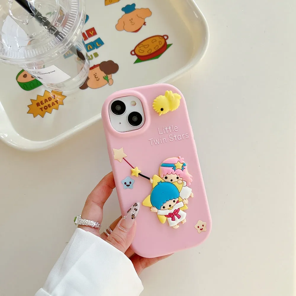 3D Spin Flower Silicone Soft Phone Case - iPhone 14