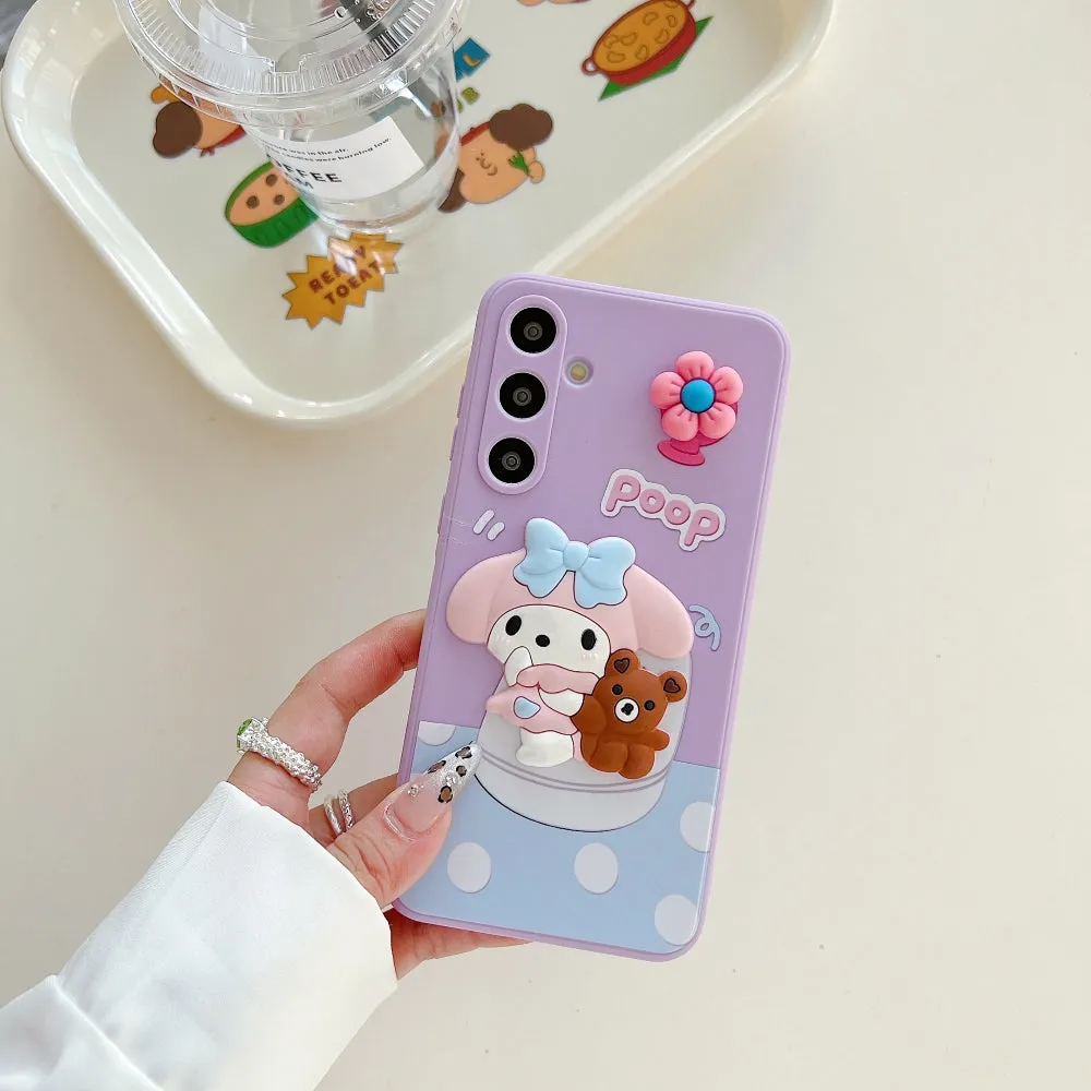 3D Spin Flower Silicone Soft Phone Case - iPhone 14