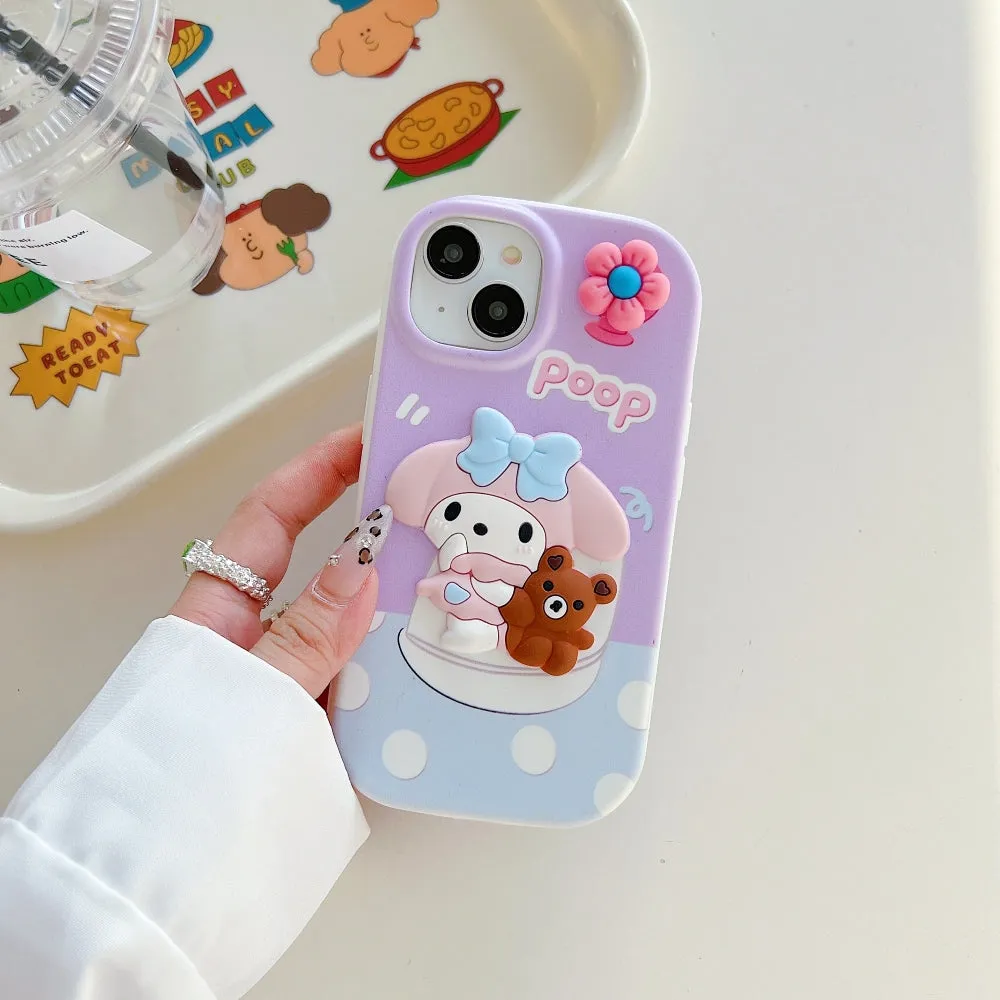 3D Spin Flower Silicone Soft Phone Case - Oppo A38