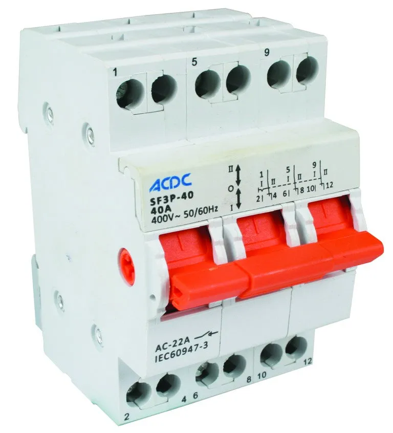 3P 40A DIN CHANGEOVER SWITCH