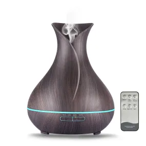 400ml Dark Wood Aroma Diffuser, LED Lights, Remote Control