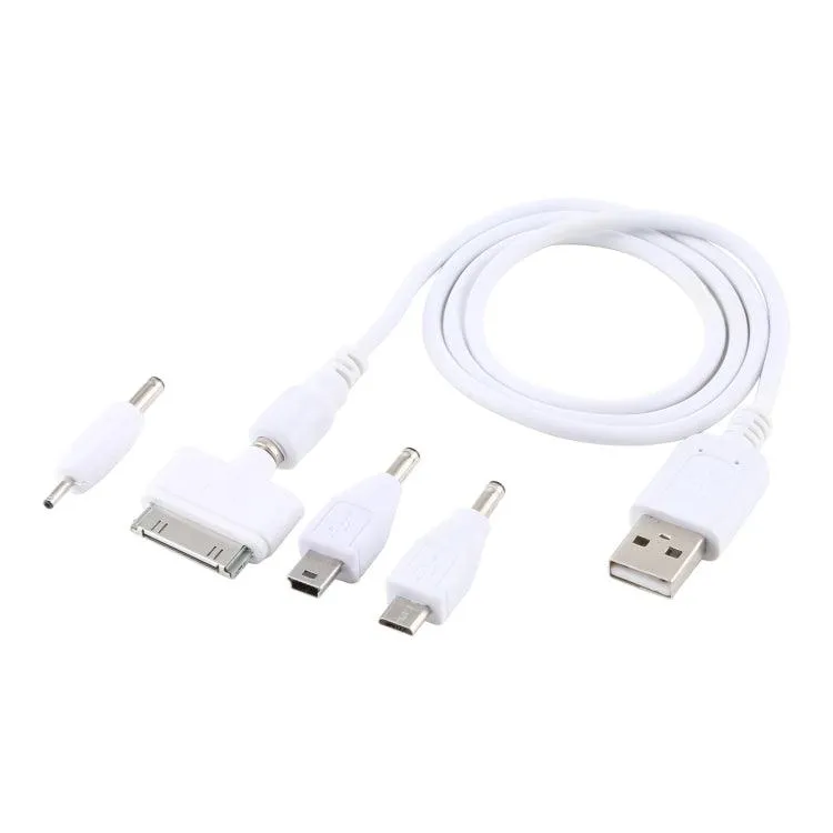 5-in-1 Universal Data and Charging Cable with 4 Adapters for Various Devices