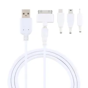 5-in-1 Universal Data and Charging Cable with 4 Adapters for Various Devices