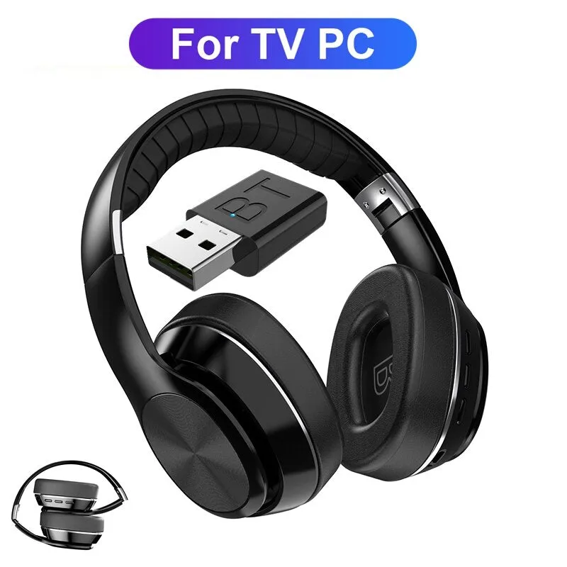 8D Stereo TV Wireless Headphones with Television TV PC AUX Audio Bluetooth Adapter for Phone Laptop PC Speaker Bluetooth Headset