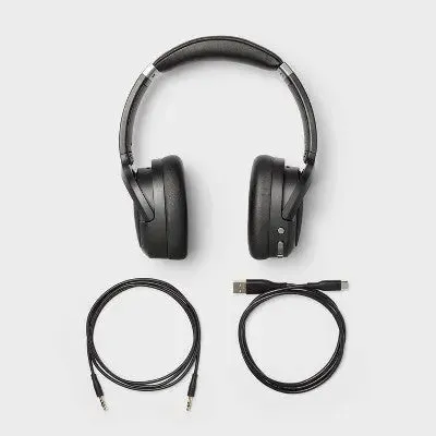 Active Noise Canceling Bluetooth Wireless Over Ear Headphones - heyday Black