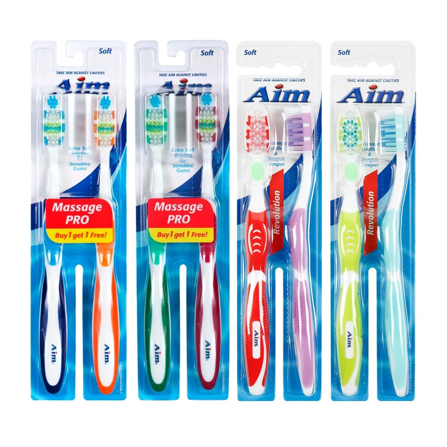 Aim Revolution Soft Toothbrush 2 Pack