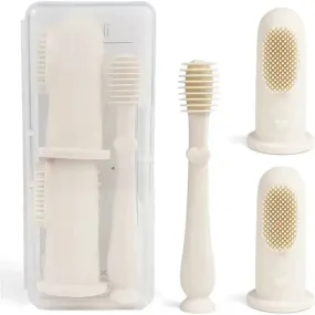 Ali   Oli - Baby Finger Toothbrush & Tongue Cleaner Oral Set, Ivory