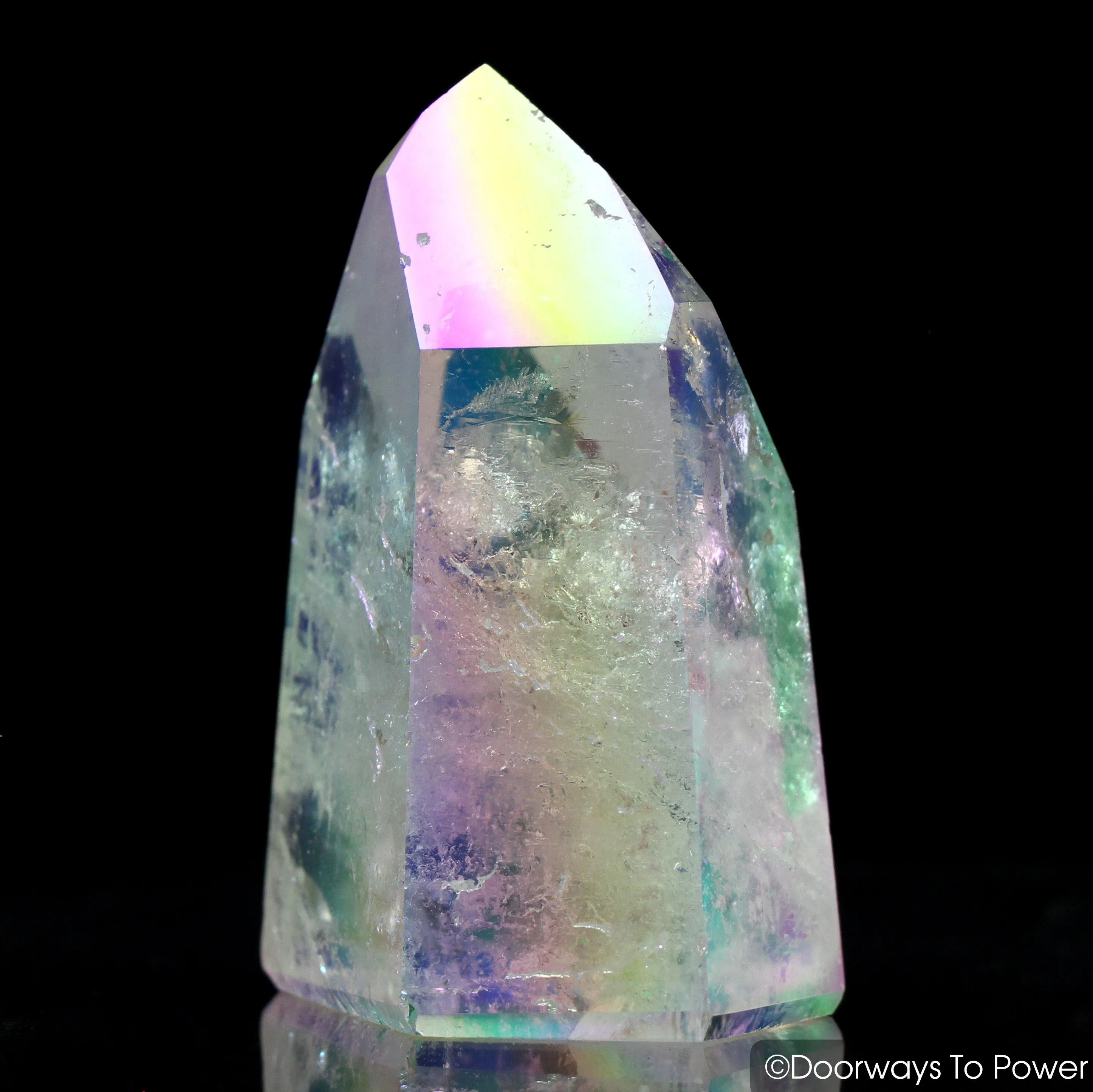 Angel Aura Lemurian Quartz Crystal Point 'Your Future in Wings' (RESERVED)