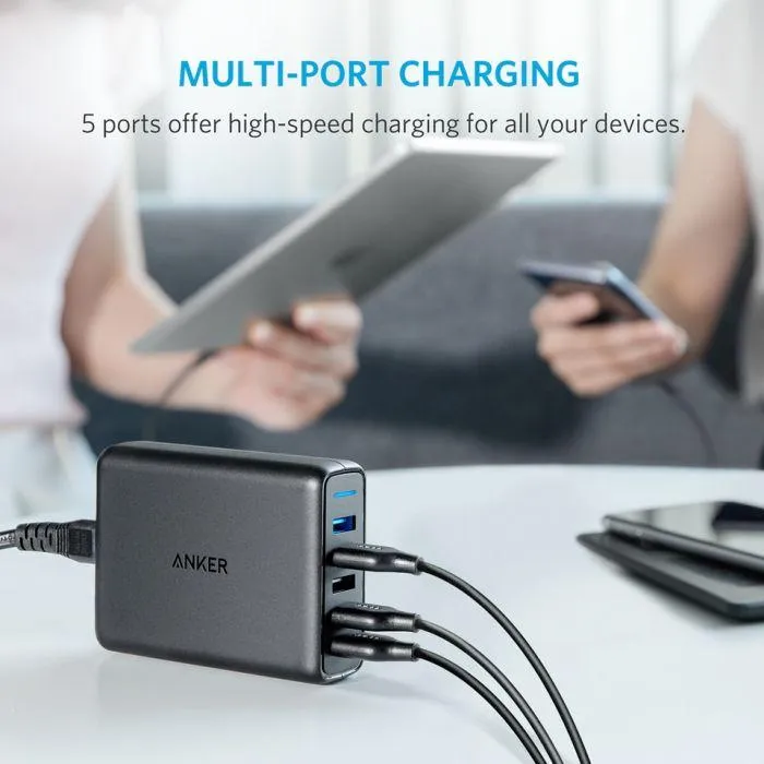 Anker PowerPort Speed 5 Ports 63W With Dual Quick Charge 3.0 Charging Station