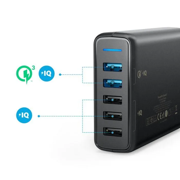 Anker PowerPort Speed 5 Ports 63W With Dual Quick Charge 3.0 Charging Station