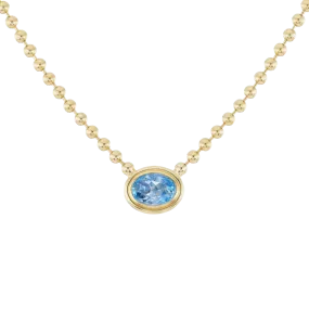 Aquamarine Double Bubble Bezel Necklace