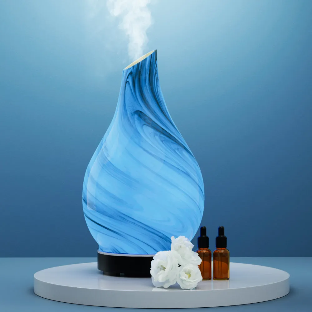 Aroma Diffuser Essential Oil Humidifier LED Glass Marble