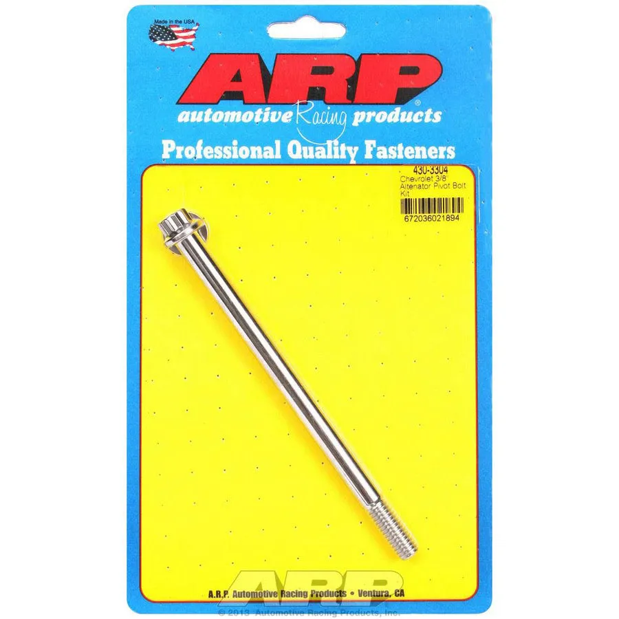 ARP Alternator Pivot Bolt - 3/8 in Diameter - 12 Point Head - Polished - Chevy V8