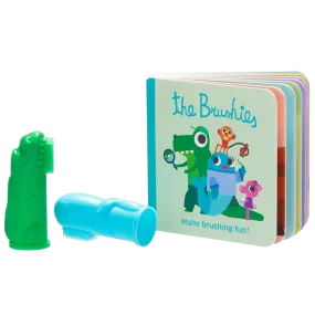 Baby & Toddler Finger Toothbrush - 2 Pack & Mini Book