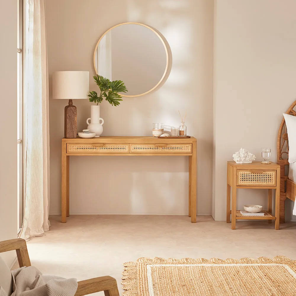 Bali Rattan Dressing Table with 2 Drawers