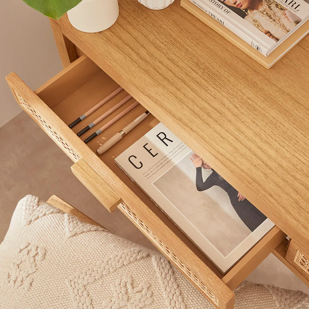 Bali Rattan Dressing Table with 2 Drawers