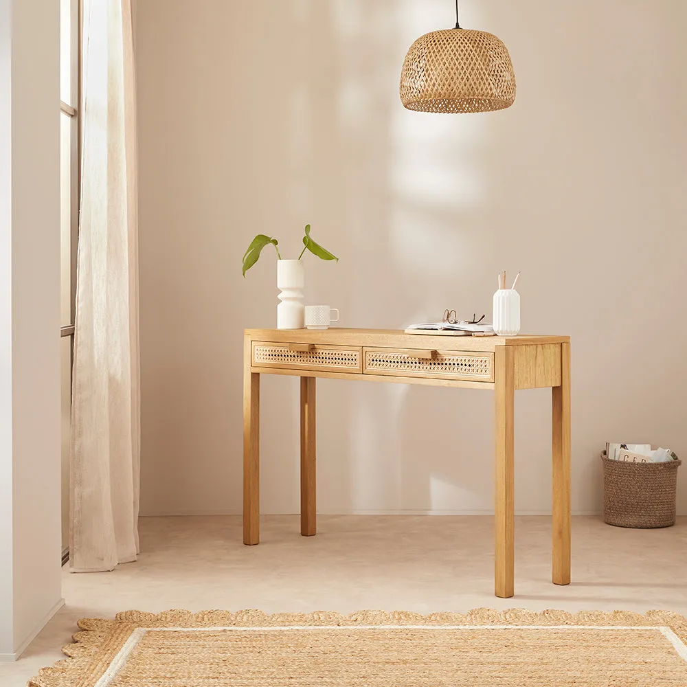 Bali Rattan Dressing Table with 2 Drawers