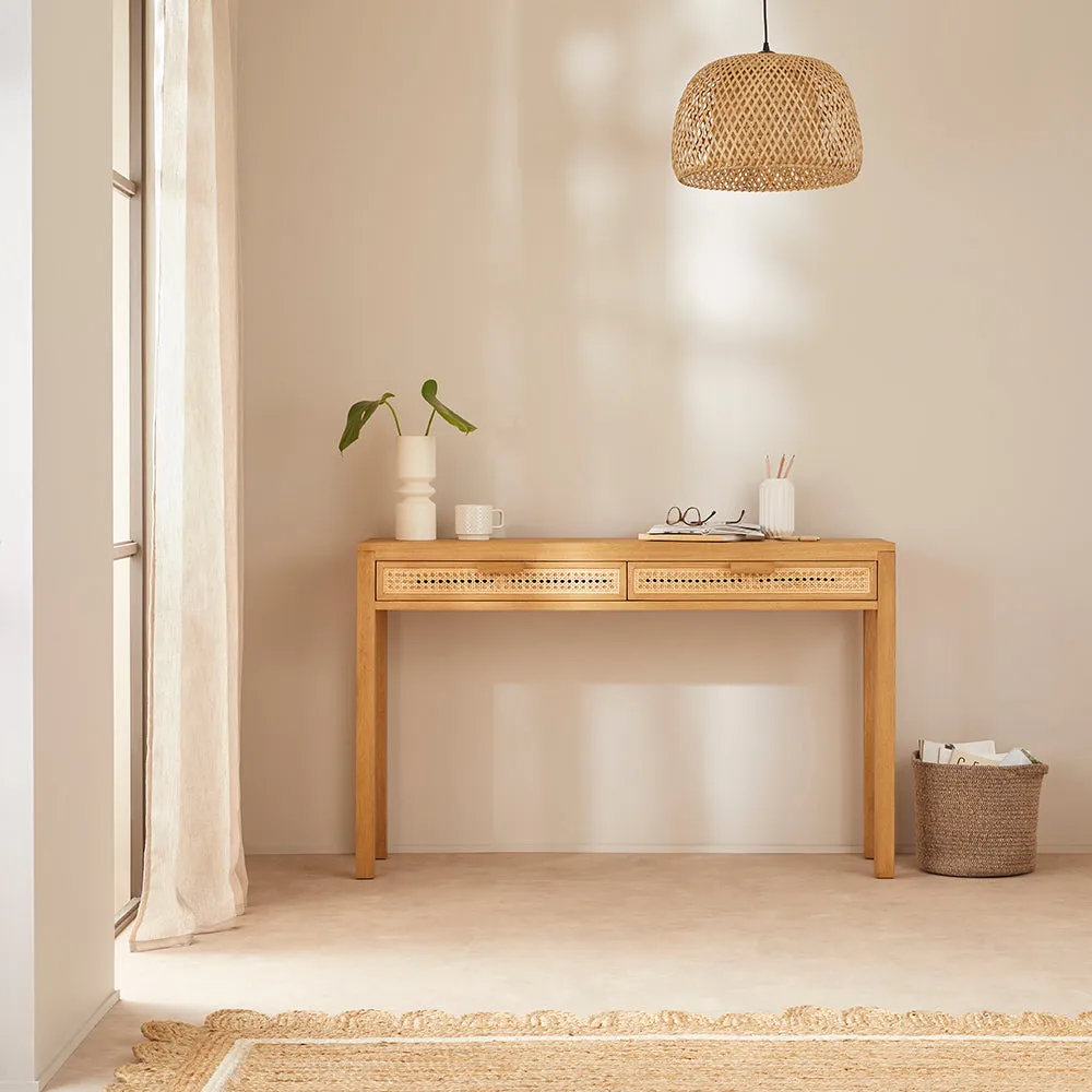 Bali Rattan Dressing Table with 2 Drawers