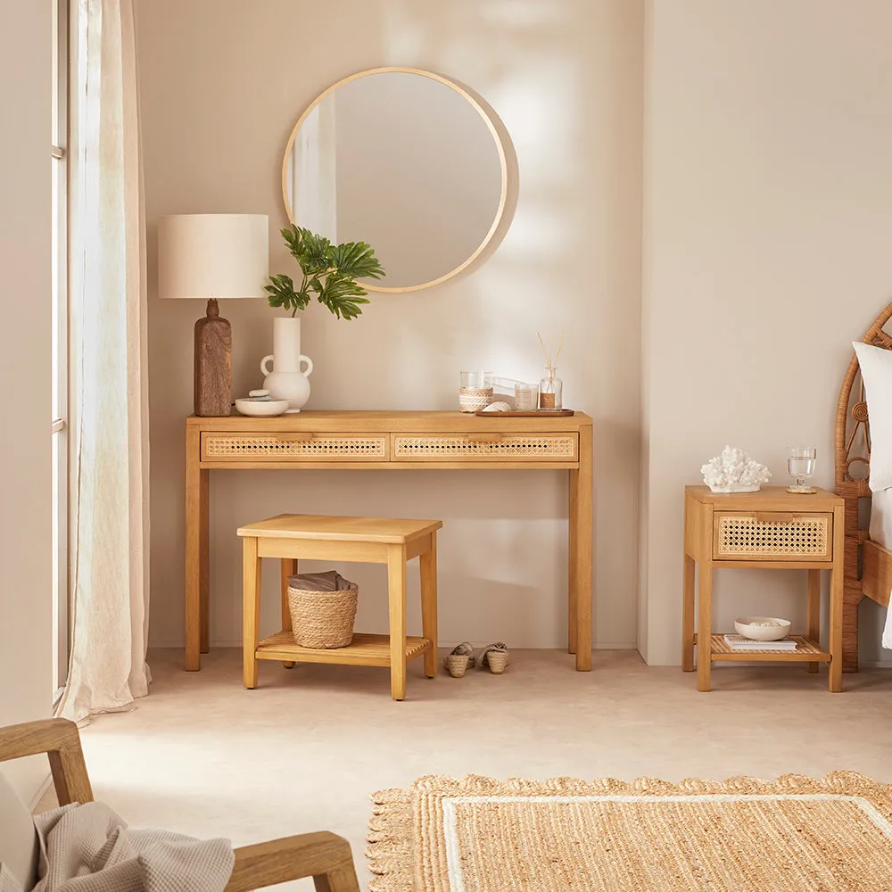 Bali Rattan Dressing Table with 2 Drawers