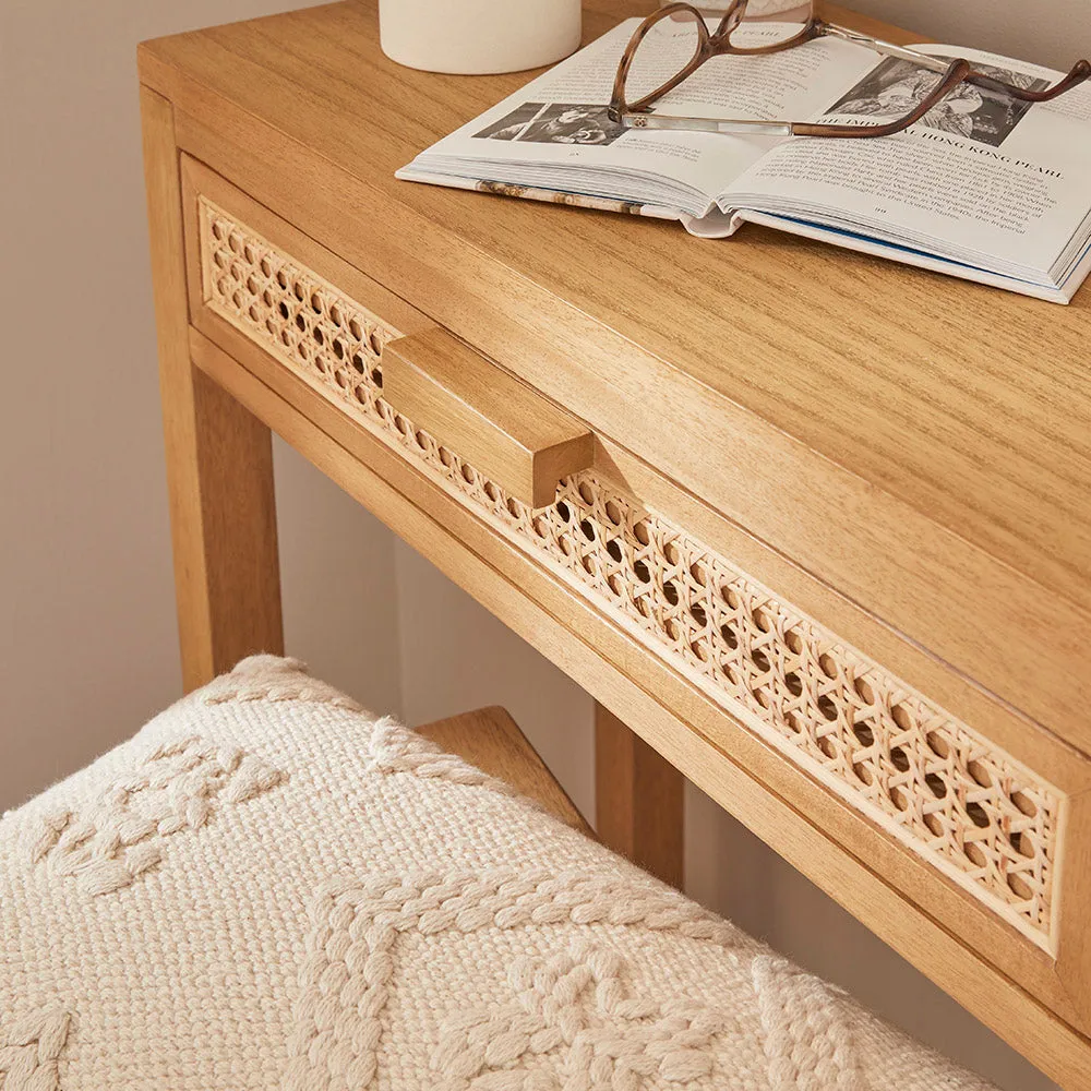 Bali Rattan Dressing Table with 2 Drawers