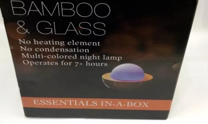 Bamboo and Glass Ultrasonic Aromatherapy Diffuser Relaxing Healthy