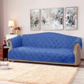 Bed Rock Light Blue Quilted Sofa Cover Set