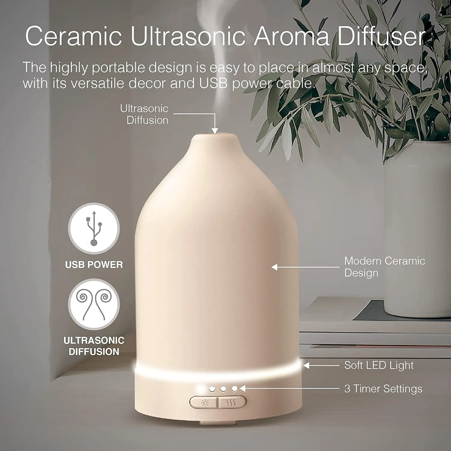 Brookstone Essential Oil Ceramic Diffuser