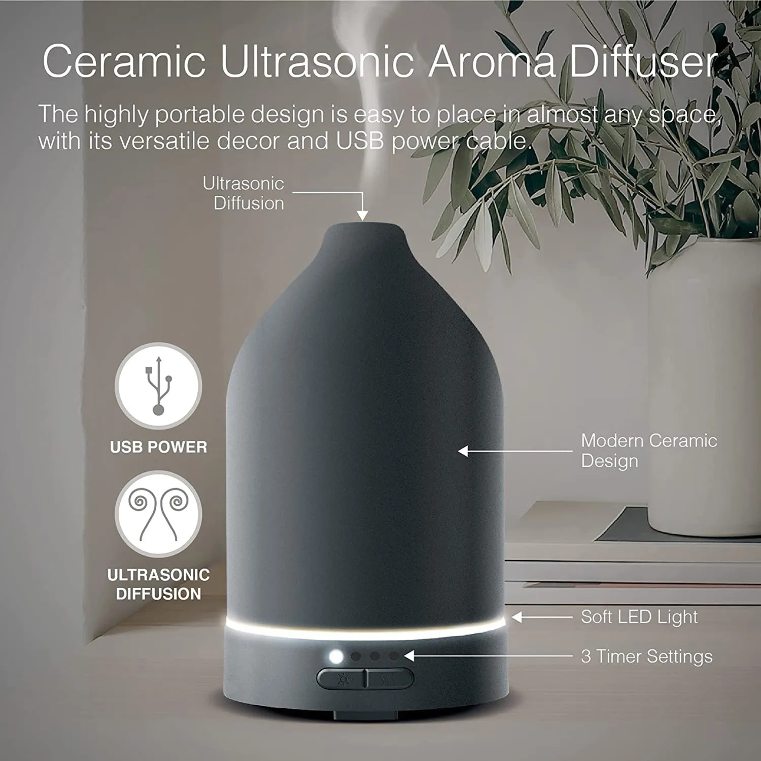 Brookstone Essential Oil Ceramic Diffuser