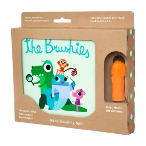 Brushie - Silicone Finger Gum Toothbrush & Book Set - Momo the Monkey