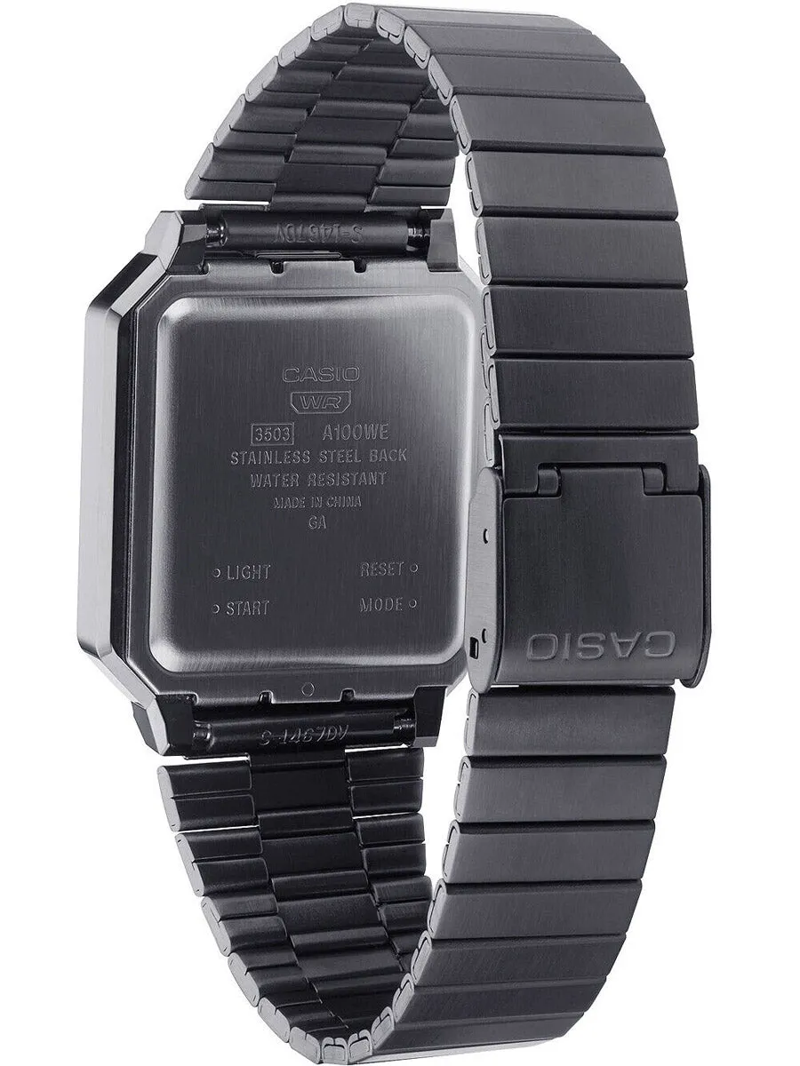 CASIO Black and Grey Vintage Watch #A100WEGG-1A2EF