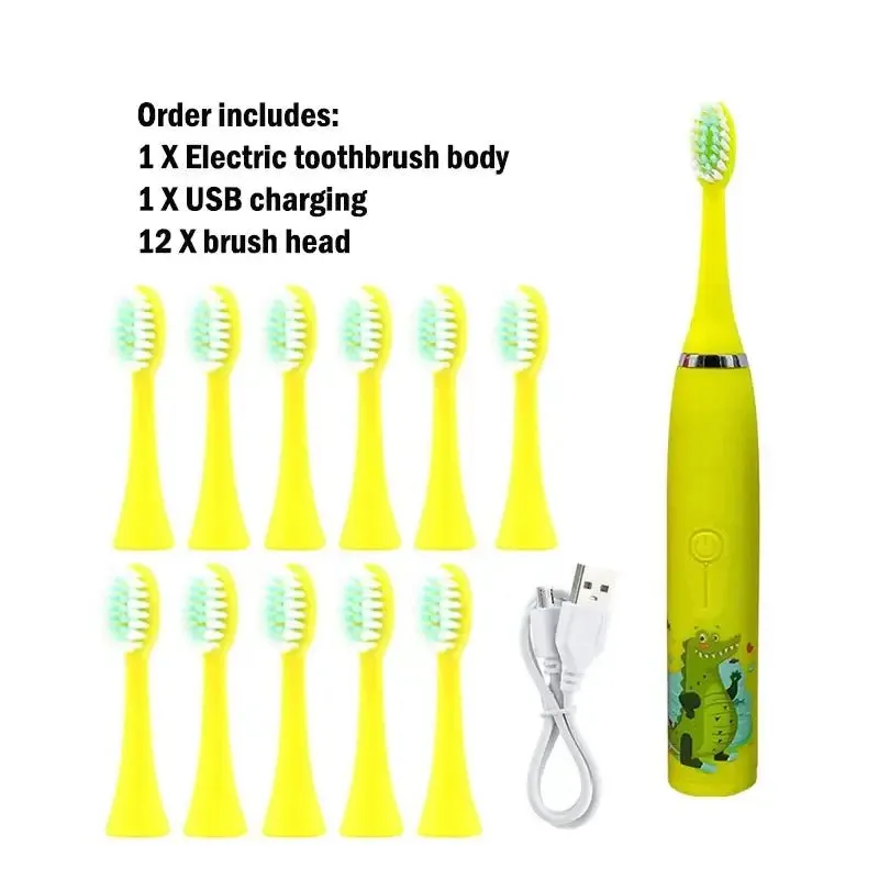 Children Electric Toothbrush Cartoon Kids with Replacement Head