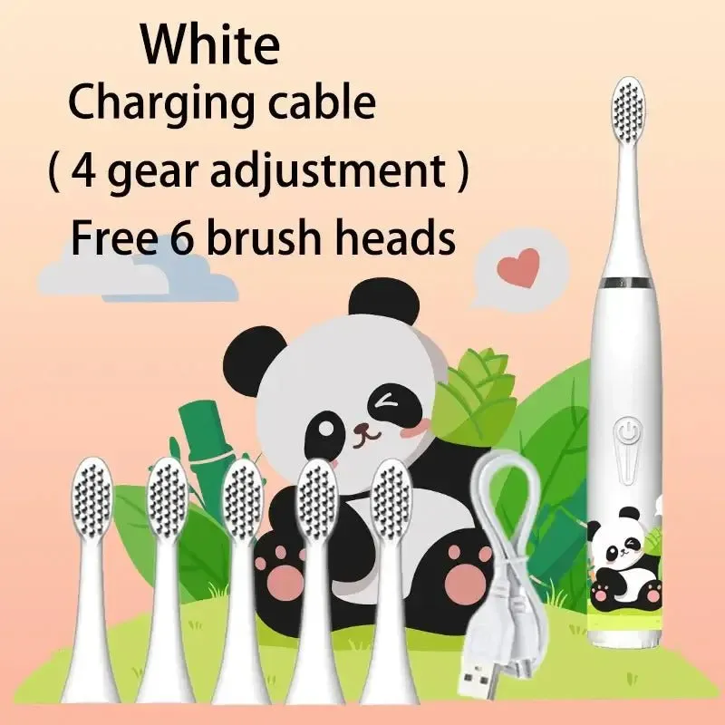 Children Electric Toothbrush Cartoon Kids with Replacement Head