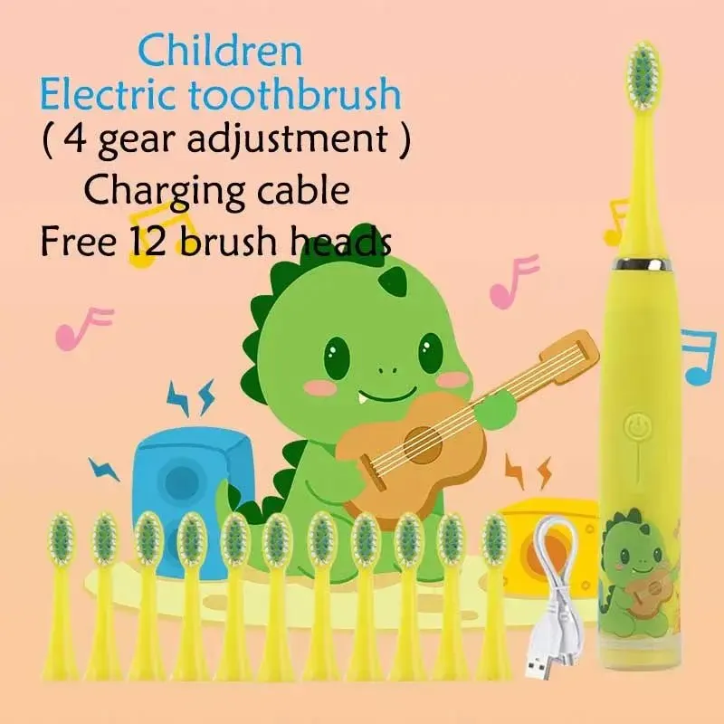 Children Electric Toothbrush Cartoon Kids with Replacement Head