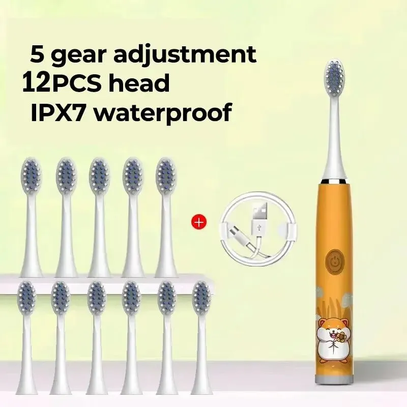 Children Electric Toothbrush Cartoon Kids with Replacement Head