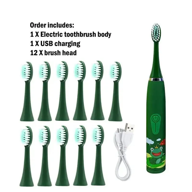 Children Electric Toothbrush Cartoon Kids with Replacement Head