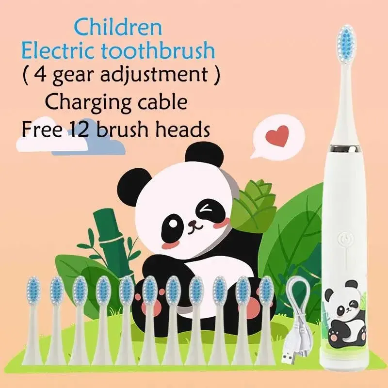 Children Electric Toothbrush Cartoon Kids with Replacement Head