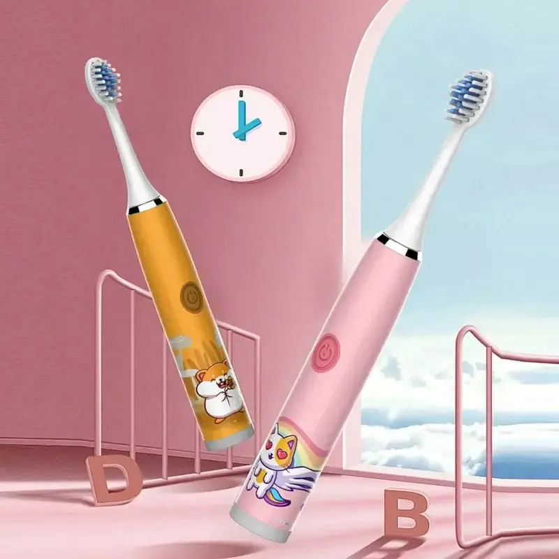 Children Electric Toothbrush Cartoon Kids with Replacement Head