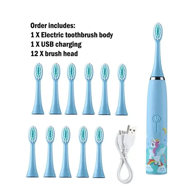 Children Electric Toothbrush Cartoon Kids with Replacement Head